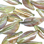 7x Muschel Blatt, grün, Anhänger, Schmuckteile, Schmuck DIY 7x Muschel Blatt, grün, Anhänger, Schmuckteile, Schmuck DIY